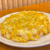 콘마요 포카치아 완성 및 우유커드 끓이기 이미지